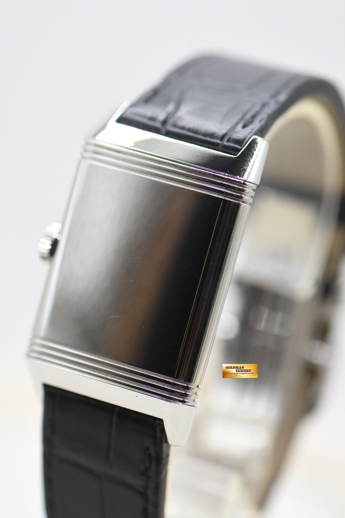JAEGER Le-COULTRE REVERSO MONOFACE SMALL SECONDS STEEL LEATHER SILVER MANUAL Q3858520 (MINT)