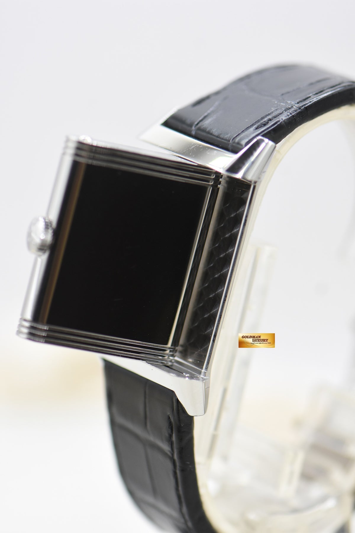 JAEGER Le-COULTRE REVERSO MONOFACE SMALL SECONDS STEEL LEATHER SILVER MANUAL Q3858520 (MINT)