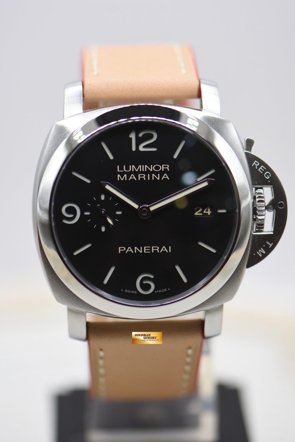 PANERAI LUMINOR MARINA 1950 CASE 44mm STEEL IN LEATHER P.9000 AUTOMATIC PAM 312 (MINT)