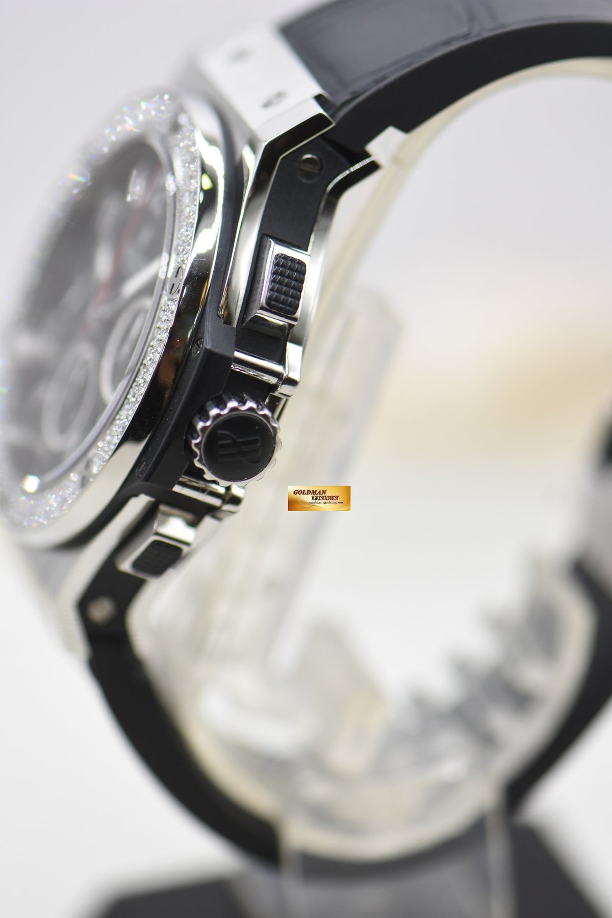 HUBLOT BIG BANG 44mm CHRONOGRAPH ORIGINAL DIAMOND BEZEL MEN’S STEEL IN RUBBER STRAP AUTOMATIC 301.SX.130.RX.114 (MINT)