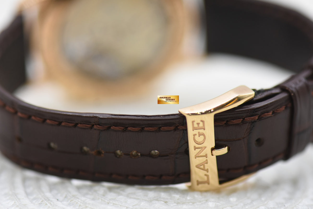 A.LANGE & SOHNE SAXONIA SUB-SECOND 37mm ROSE GOLD IN LEATHER MANUAL WINDING 215.033 (MINT)