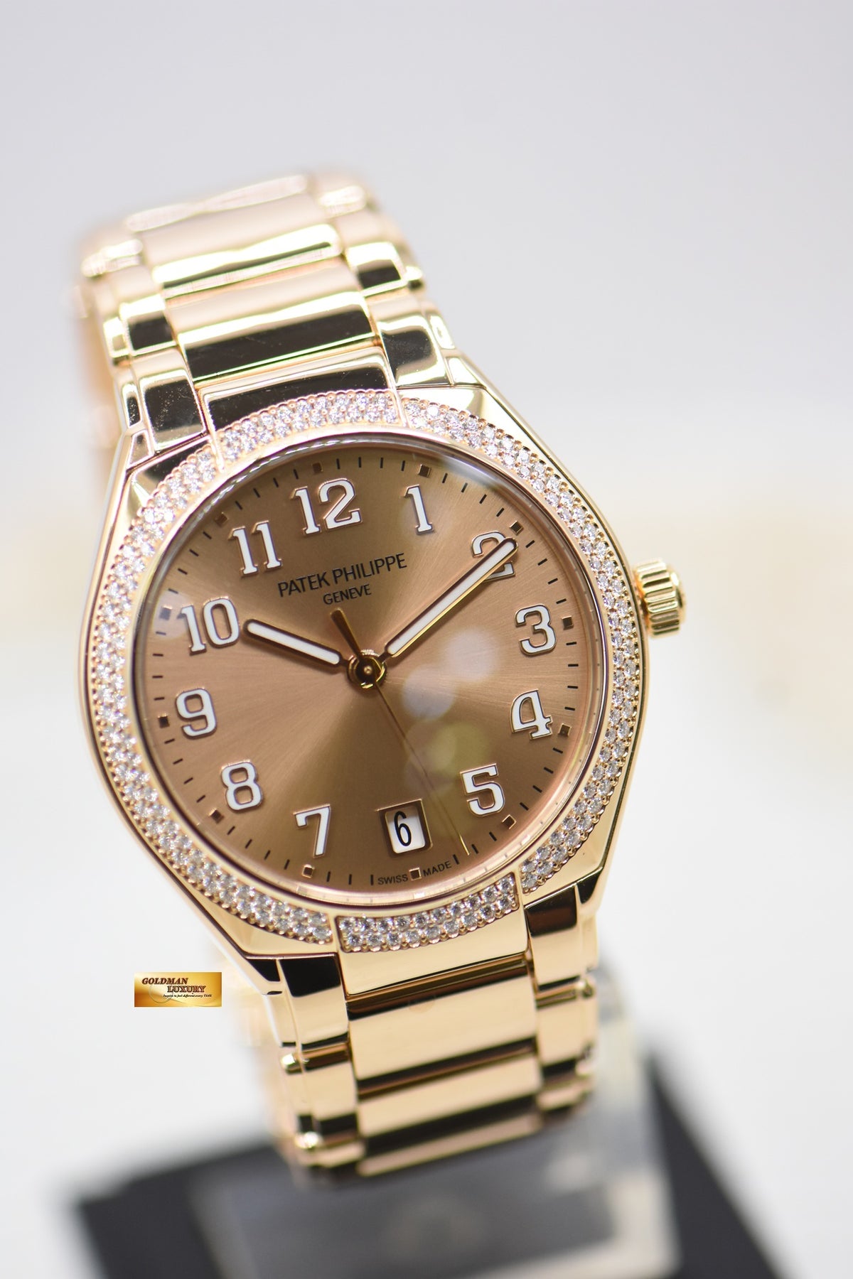 PATEK PHILIPPE LADIES 36mm TWENTY-4 ROSE GOLD ORIGINAL FACTORY DIAMONDS AUTOMATIC 7300/1200R (LNIB)
