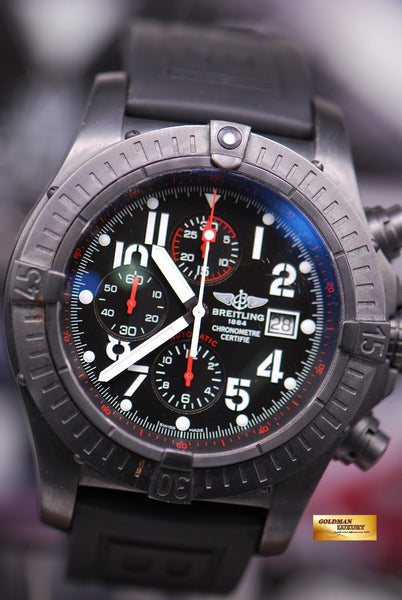 SOLD BREITLING SUPER AVENGER 48mm BLACK STEEL CHRONOGRAPH LIMITED ED Goldman Luxury
