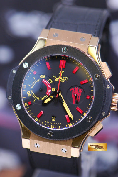 SOLD HUBLOT BIG BANG 18K ROSE GOLD CERAMIC BEZEL 44mm CHRONOGRAPH M Goldman Luxury