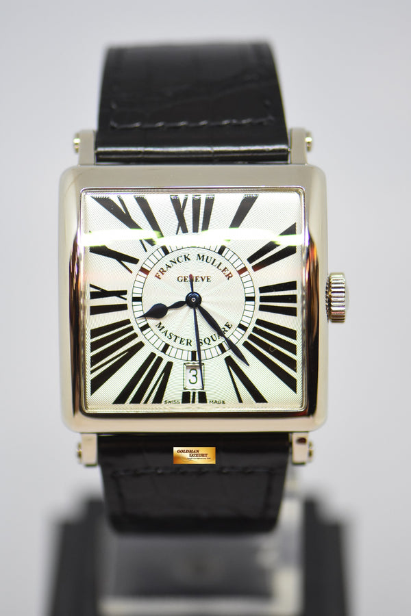 FRANCK MULLER MASTER SQUARE 18K WHITE GOLD ROMAN NUMERALS AUTOMATIC 6000 H (MINT)