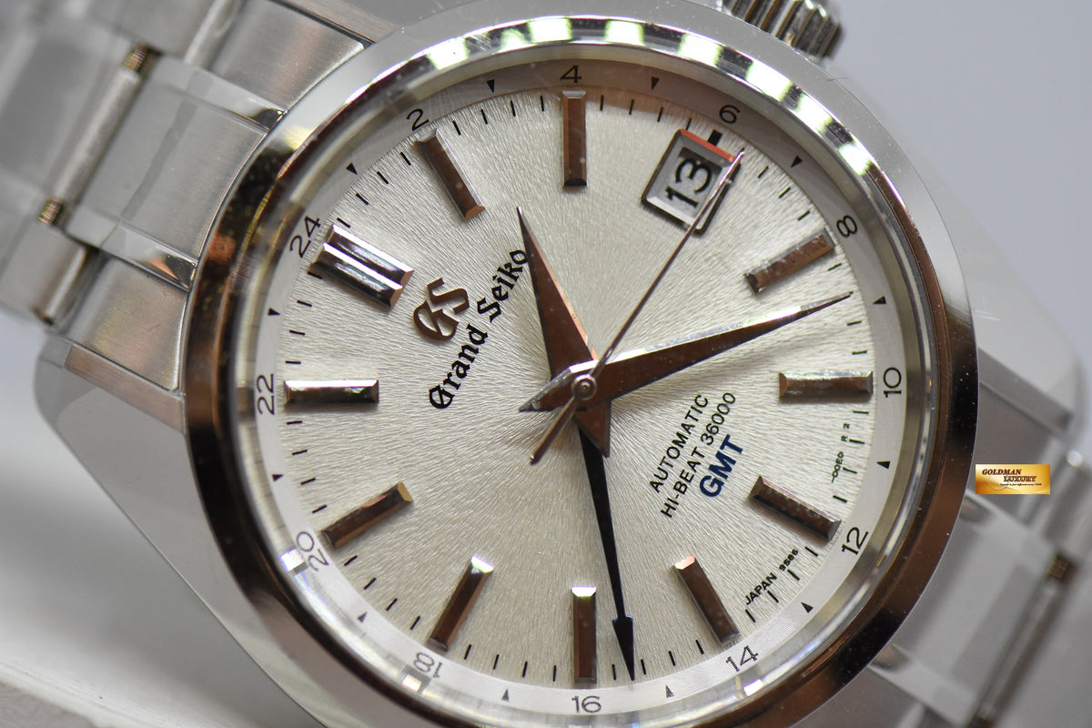 GRAND SEIKO “MT. IWATE” GMT HI-BEAT 36000 40mm STEEL IN BRACELET AUTOMATIC SBGJ201G (NEW-UNWORN)
