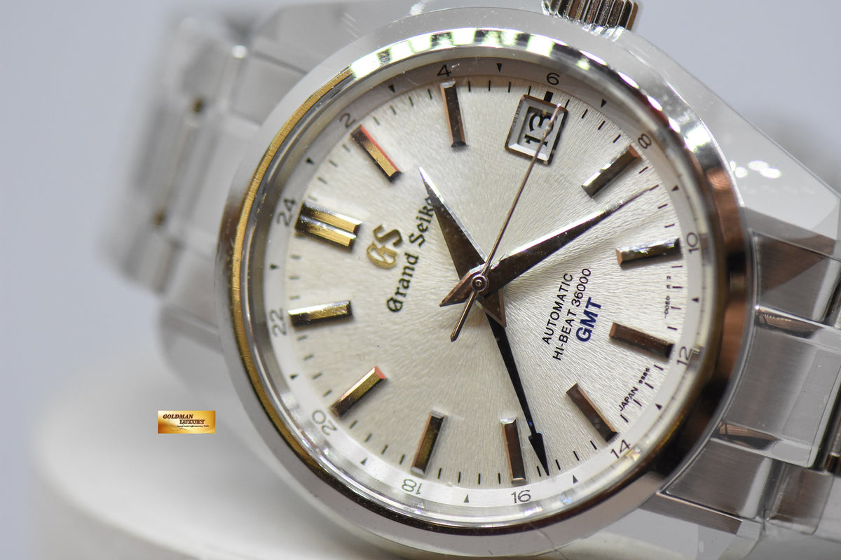 GRAND SEIKO “MT. IWATE” GMT HI-BEAT 36000 40mm STEEL IN BRACELET AUTOMATIC SBGJ201G (NEW-UNWORN)