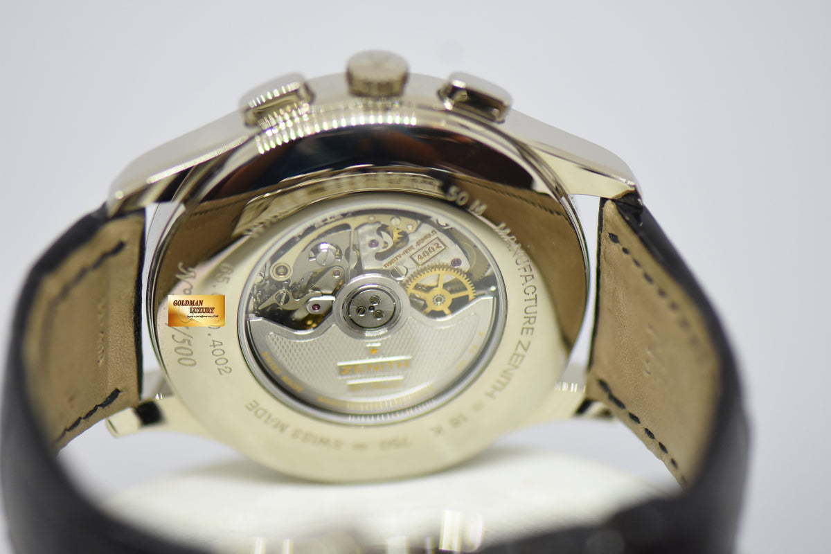 ZENITH GRANDE CLASS EL PRIMERO 44mm CHRONOGRAPH WHITE GOLD AUTOMATIC BLACK 65.0520.4002 (MINT)