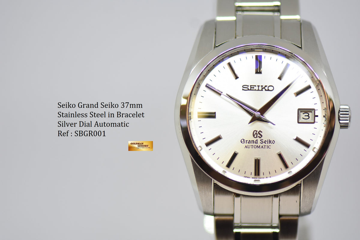 SEIKO GRAND SEIKO 37mm STEEL IN BRACELET SILVER DIAL AUTOMATIC SBGR001 (MINT)
