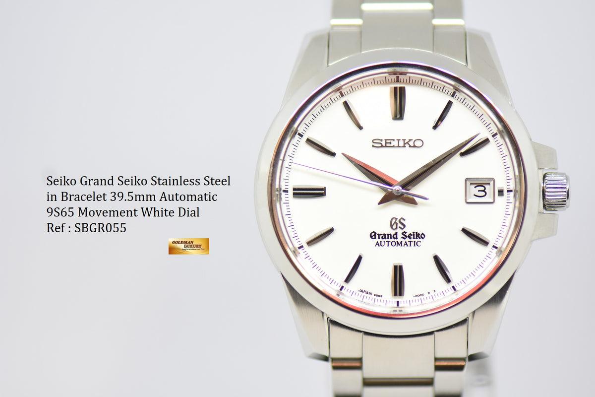 SEIKO GRAND SEIKO STAINLESS STEEL IN BRACELET 39.5mm WHITE DIAL SBGR055 9S65 AUTOMATIC (MINT)
