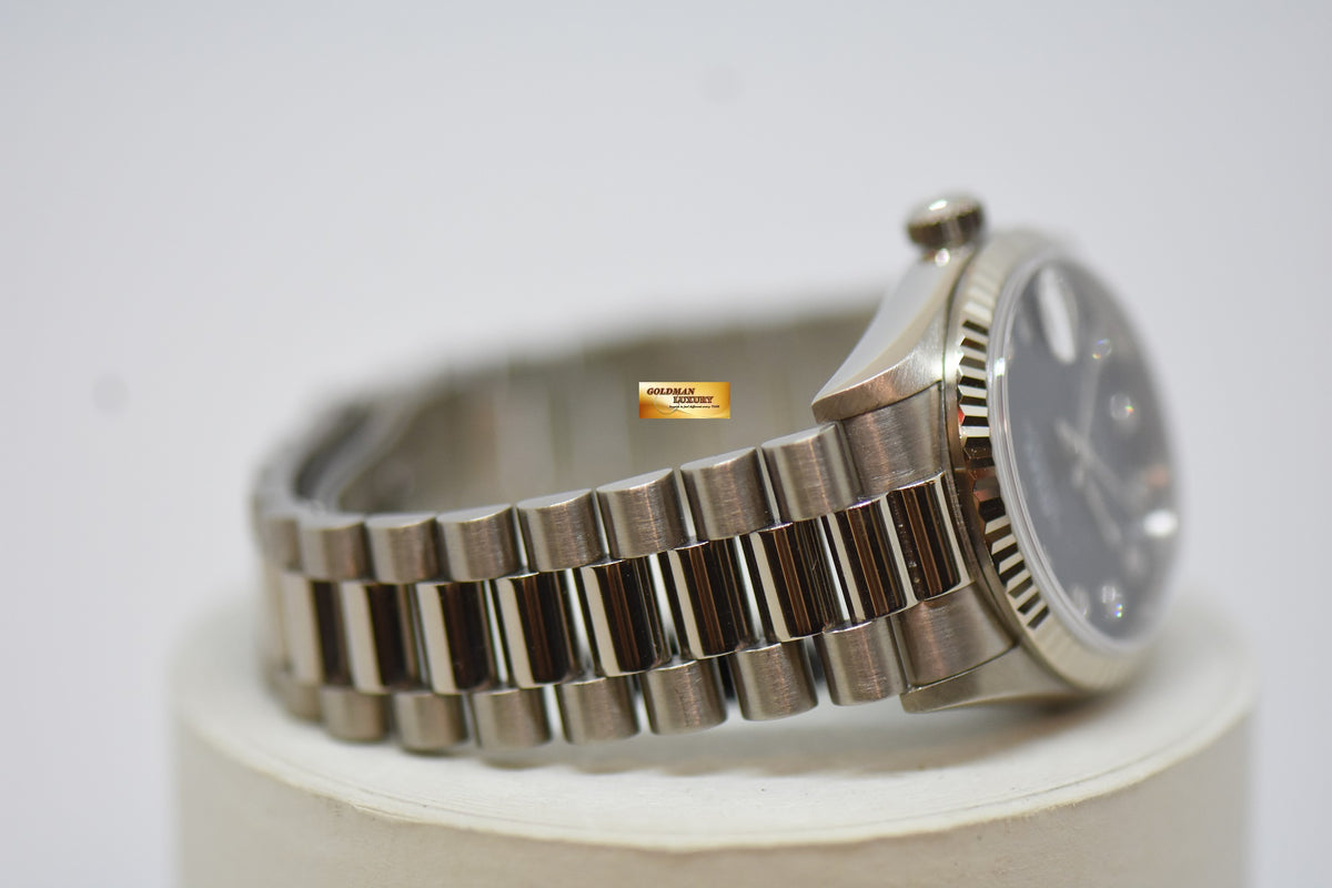 ROLEX OYSTER DATEJUST MIDSIZE 31mm WHITE GOLD IN PRESIDENT BRACELET BLUE DIAMONDS DIAL 78279 (MINT)