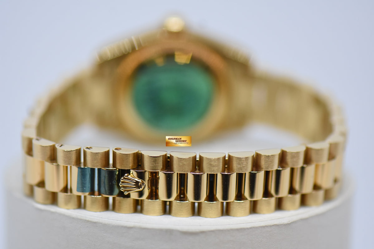 ROLEX OYSTER PERPETUAL DATEJUST 26mm DIAMOND GOLD DIAL YELLOW GOLD IN PRESIDENT BRACELET 179178 (MINT CONDITION, WITH STICKERS)