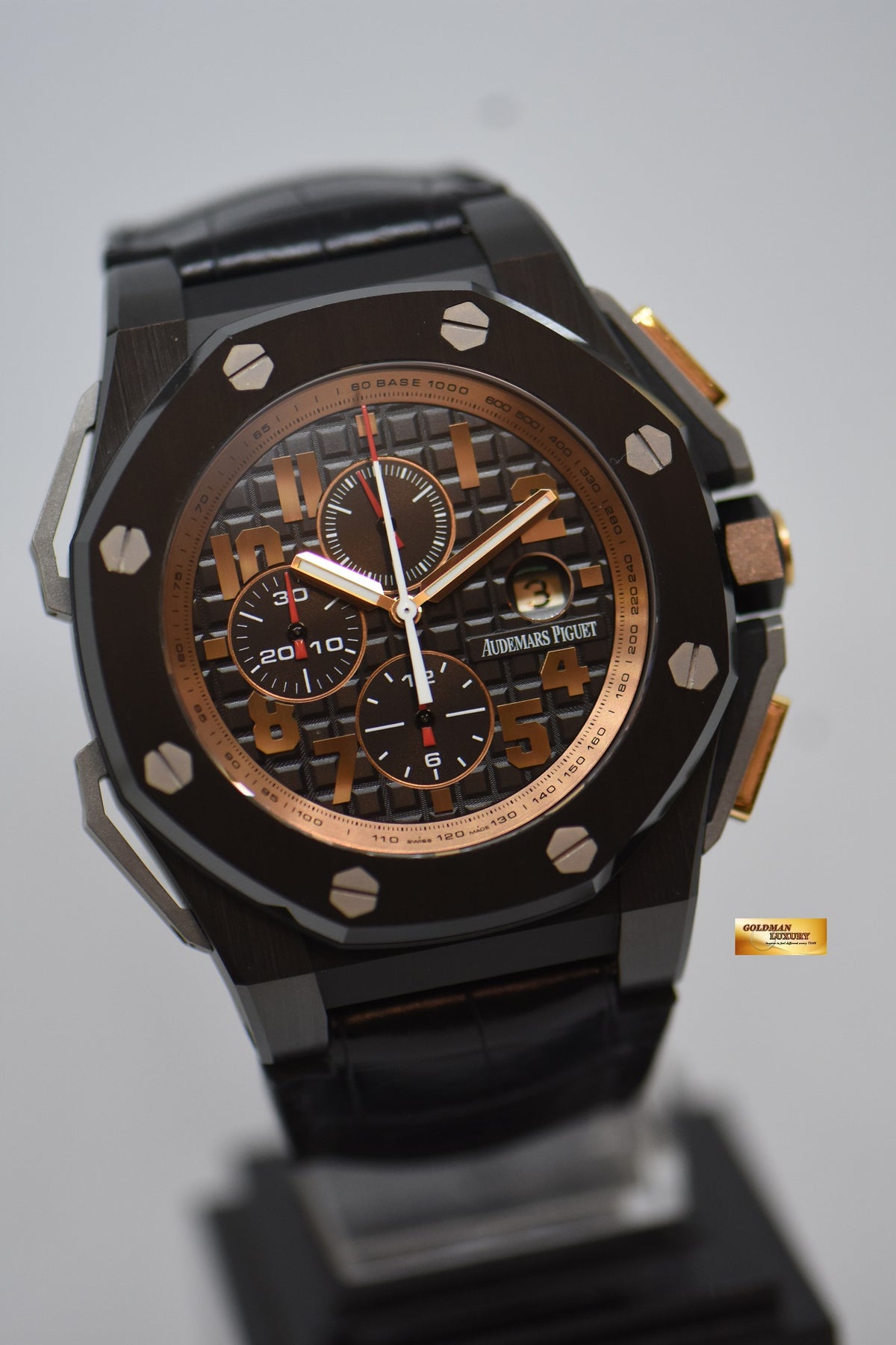 AUDEMARS PIGUET ROYAL OAK OFFSHORE ARNOLD SCHWARZENEGGER “THE LEGACY” 48mm CERAMIC CASE IN LEATHER STRAP AUTOMATIC 26378IO LIMITED EDITION (MINT)
