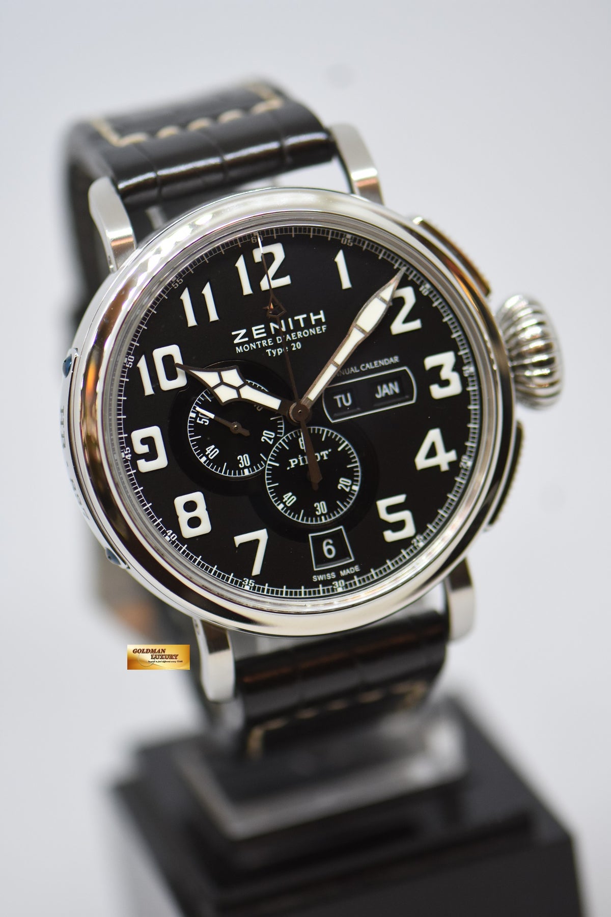 ZENITH PILOT MONTRE D’AERONEF TYPE 20 47mm ANNUAL CALENDAR EL PRIMERO CHRONOGRAPH 4054 AUTOMATIC 03.2430.4054 (MINT)