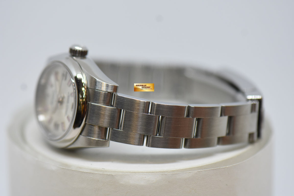 ROLEX OYSTER PERPETUAL 26mm STEEL IN OYSTER BRACELET SILVER 3,6,9 DIAL 176200 (NEAR MINT)