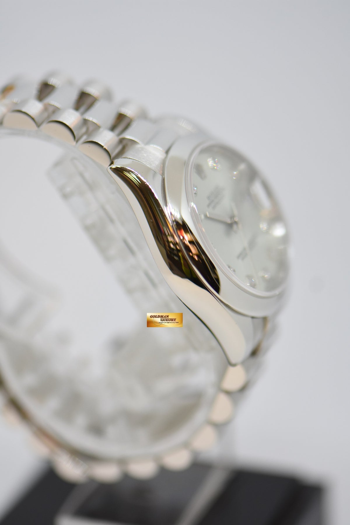 ROLEX OYSTER PERPETUAL DATEJUST 31mm PLATINUM IN PRESIDENT BRACELET ICE-BLUE DIAMOND DIAL 178246 (LNIB)