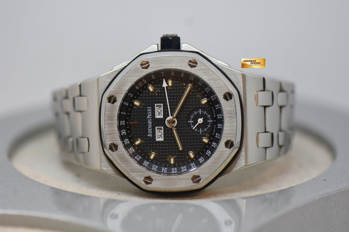 AUDEMARS PIGUET ROYAL OAK OFFSHORE TRIPLE CALENDAR 39mm STEEL IN BRACELET BLUE DIAL 25807ST (UNPOLISHED) (AGING DIAL)