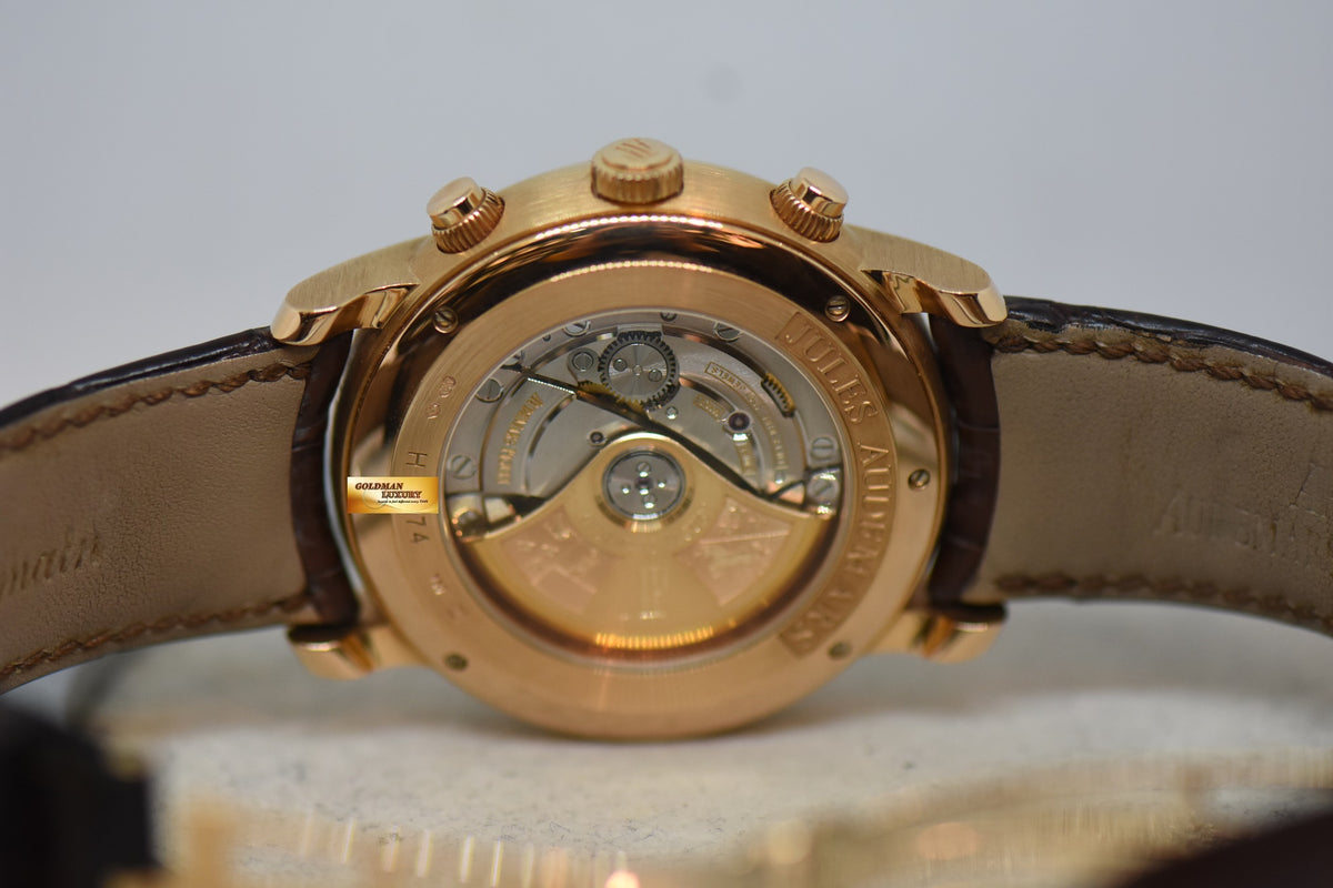 AUDEMARS PIGUET JULES AUDEMARS CHRONOGRAPH 41mm ROSE GOLD IN LEATHER STRAP AUTOMATIC 26100OR (MINT)