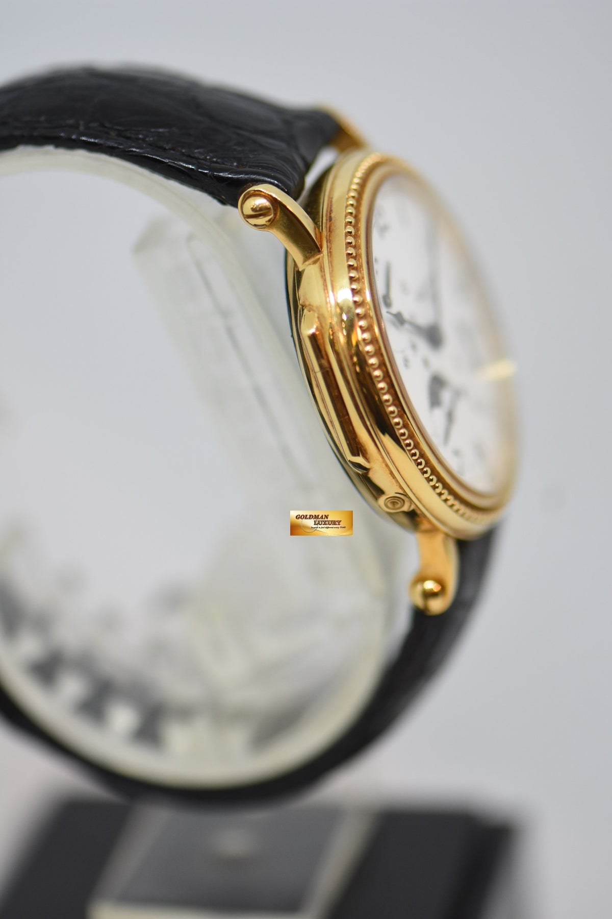 PATEK PHILIPPE CALATRAVA 35mm MOONPHASE POWER RESERVE 18K YELLOW GOLD OFFICERS CASE 5015J AUTOMATIC (MINT)