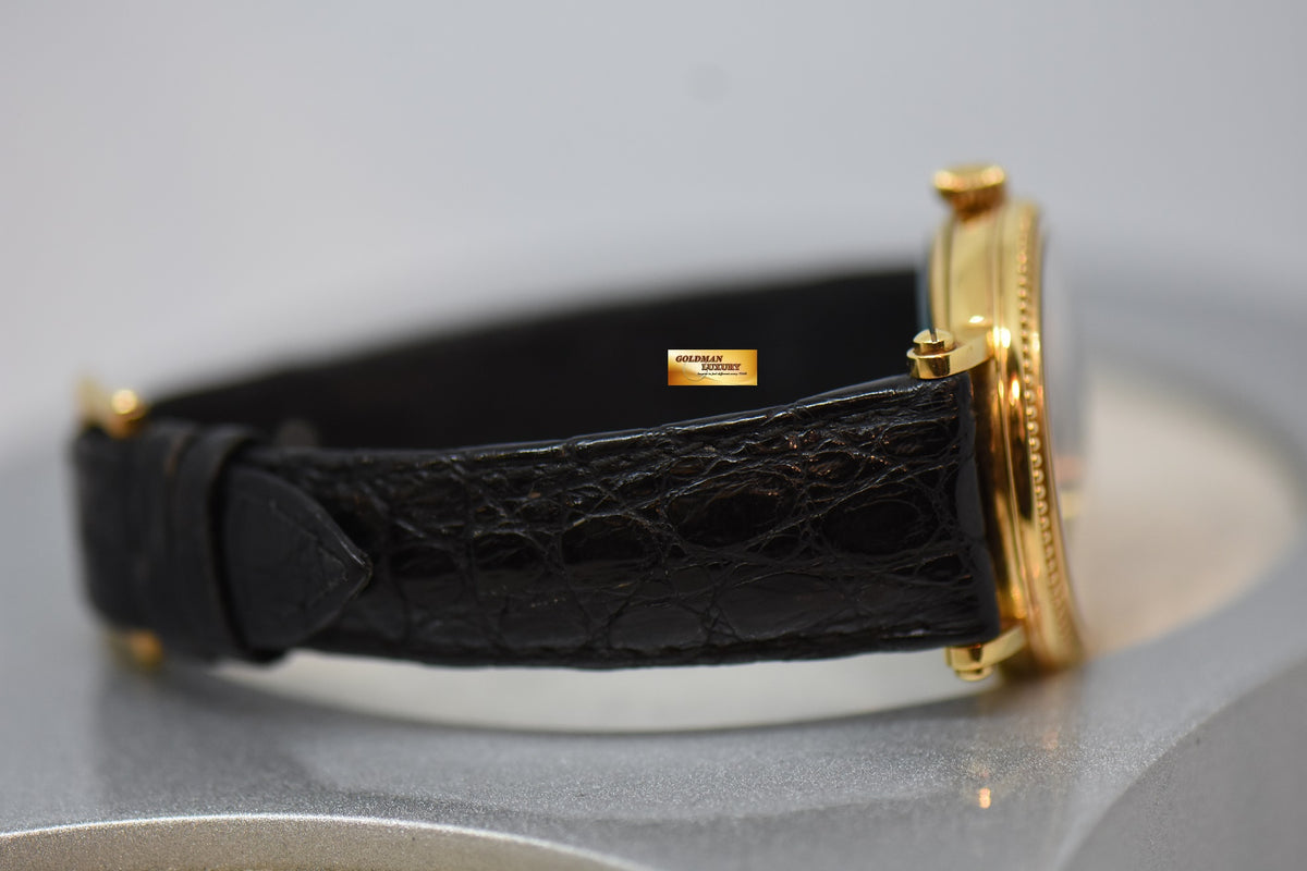 PATEK PHILIPPE CALATRAVA 35mm MOONPHASE POWER RESERVE 18K YELLOW GOLD OFFICERS CASE 5015J AUTOMATIC (MINT)