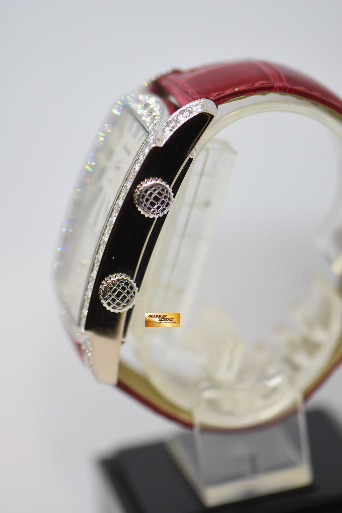 CHOPARD L.U.C DUAL TEC TWO TIMEZONE 18K WHITE GOLD ORIGINAL DIAMONDS AUTO / QUARTZ 17/2274-20 (MINT)