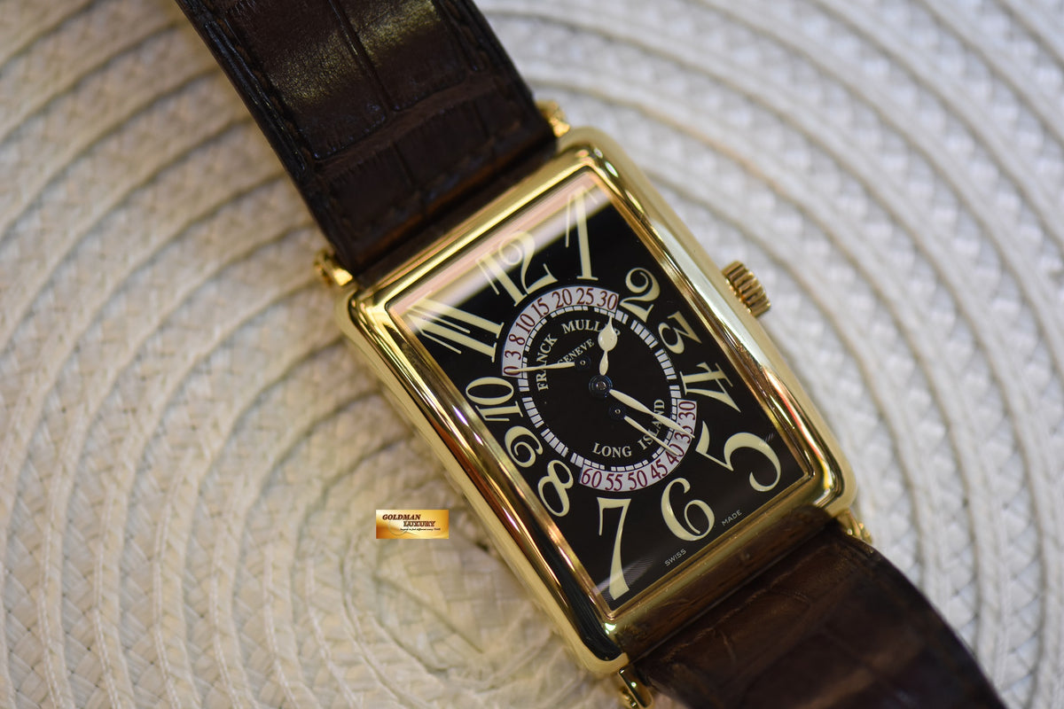 FRANCK MULLER LONG ISLAND BiRETRO-SECONDS 18K YELLOW GOLD MEN’S AUTOMATIC 1100 DS R (MINT)