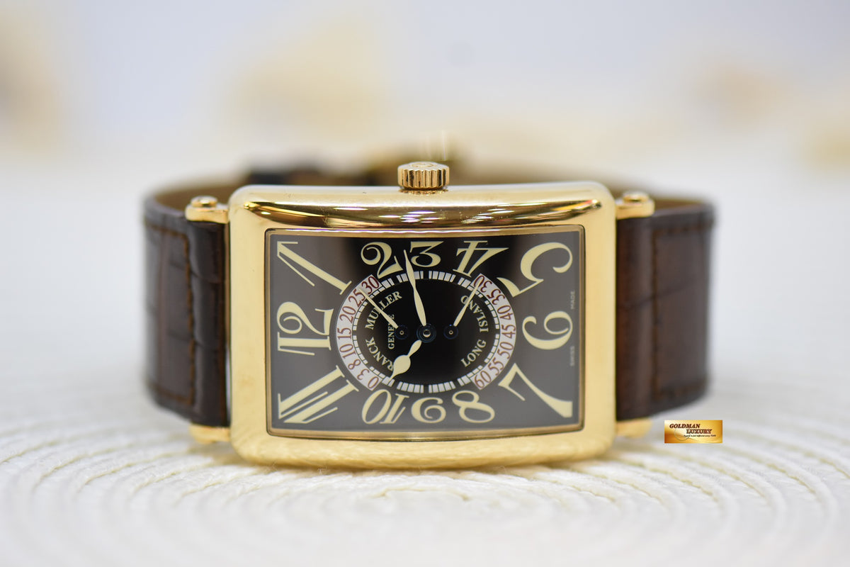 FRANCK MULLER LONG ISLAND BiRETRO-SECONDS 18K YELLOW GOLD MEN’S AUTOMATIC 1100 DS R (MINT)