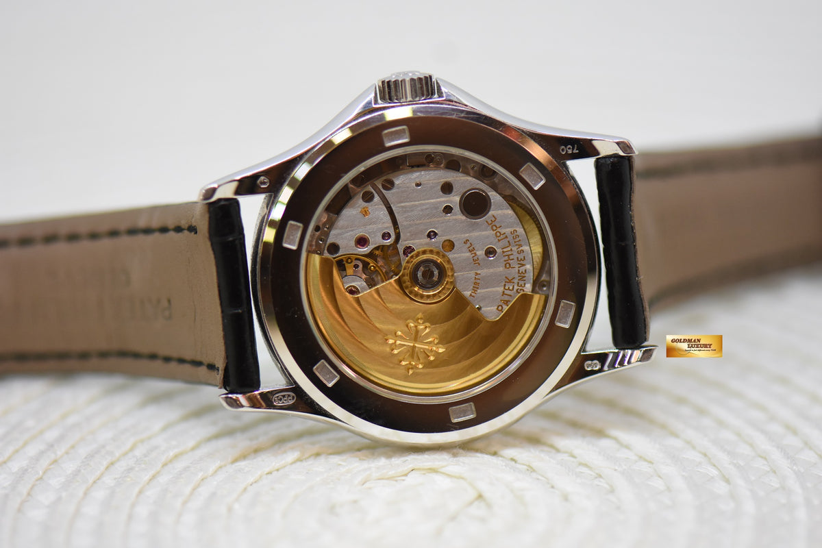 PATEK PHILIPPE CALATRAVA 18K WHITE GOLD 37mm IN LEATHER STRAP AUTOMATIC 5107G (MINT)