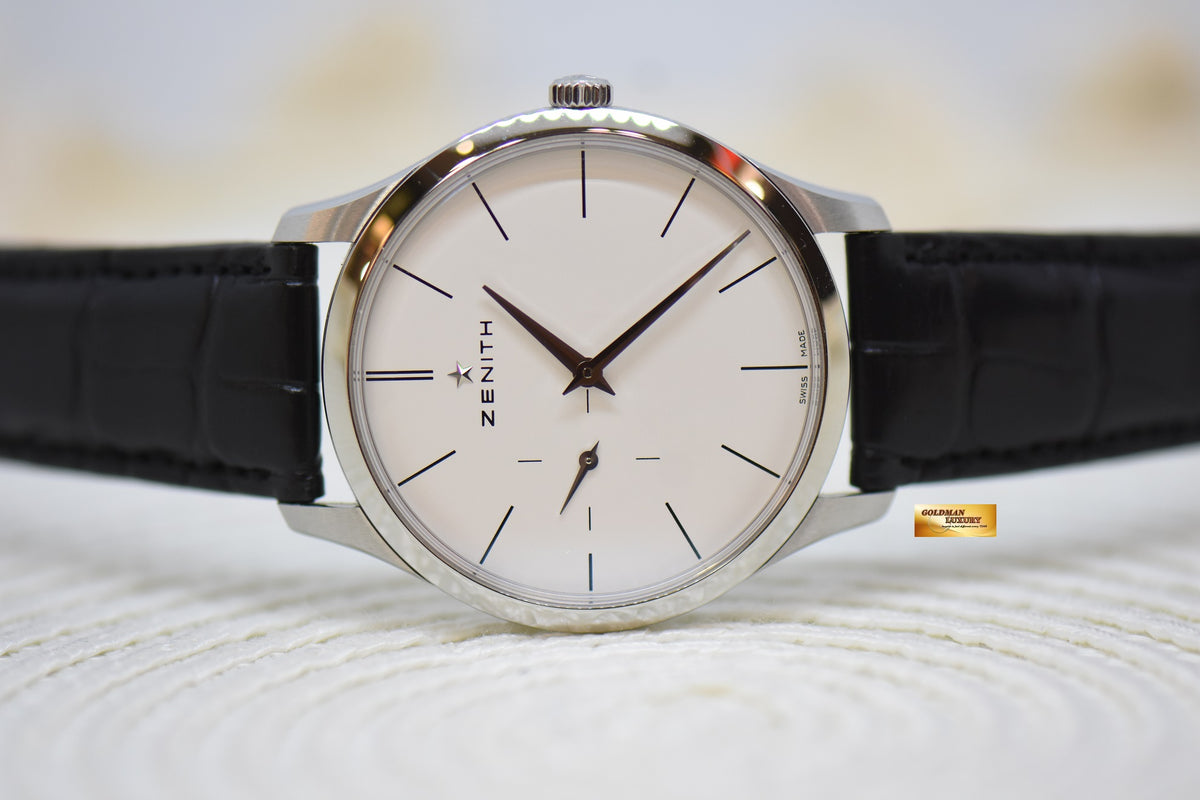 ZENITH ELITE HERITAGE ULTRA THIN 41mm STEEL MEN’S IN LEATHER STRAP MANUAL WINDING 03.2010.650 (LNIB)