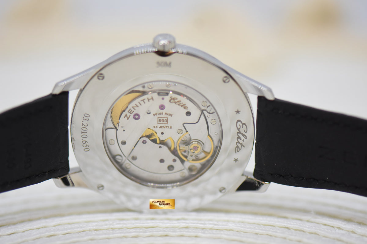 ZENITH ELITE HERITAGE ULTRA THIN 41mm STEEL MEN’S IN LEATHER STRAP MANUAL WINDING 03.2010.650 (LNIB)