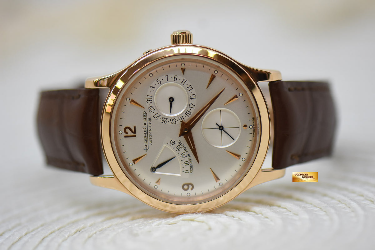 JAEGER-LeCOULTRE MASTER CONTROL RESERVE De MARCHE 37mm ROSE GOLD AUTOMATIC Q1482401 (See-thru Caseback) (MINT)