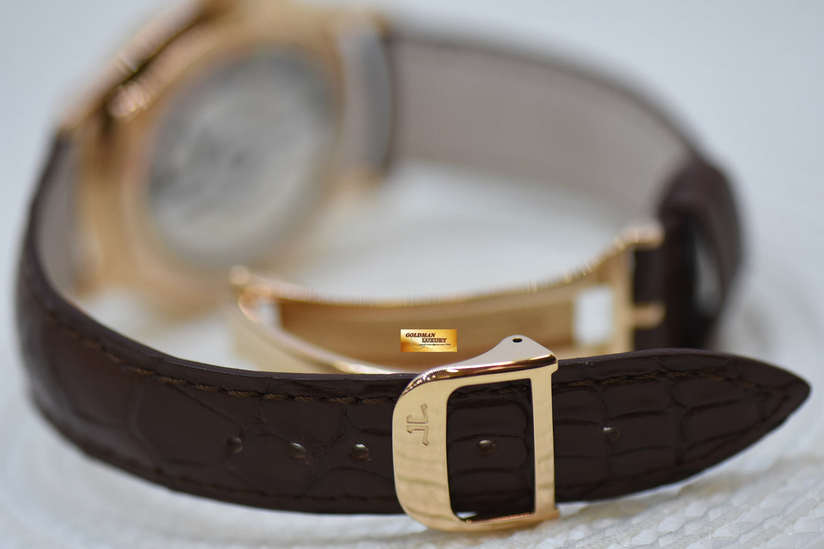 JAEGER-LeCOULTRE MASTER CONTROL RESERVE De MARCHE 37mm ROSE GOLD AUTOMATIC Q1482401 (See-thru Caseback) (MINT)