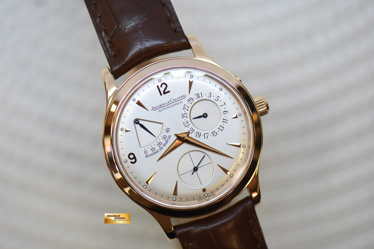 JAEGER-LeCOULTRE MASTER CONTROL RESERVE De MARCHE 37mm ROSE GOLD AUTOMATIC Q1482401 (See-thru Caseback) (MINT)