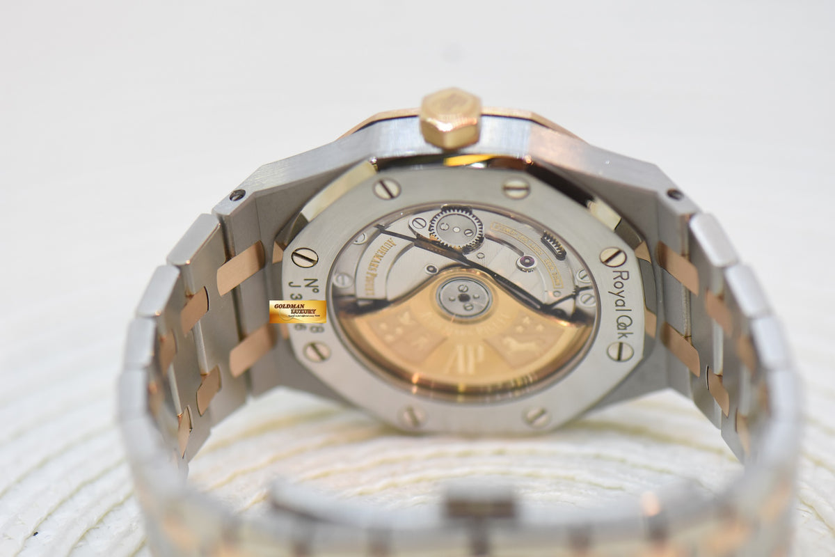 AUDEMARS PIGUET ROYAL OAK 37mm ROSE GOLD / STEEL BRACELET SILVERED WHITE DIAL AUTOMATIC 15450SR (UNPOLISHED-MINT)