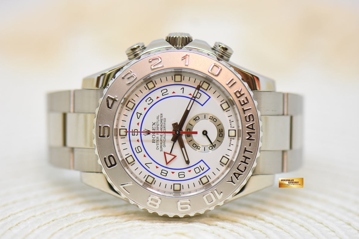 ROLEX OYSTER PERPETUAL YACHT-MASTER II 44mm REGATTA CHRONOGRAPH 18K WHITE GOLD IN BRACELET 116689 (MINT)