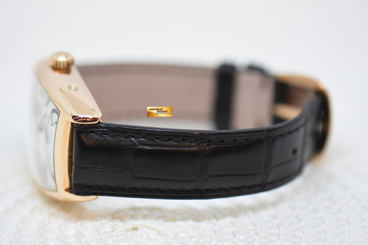 FRANCK MULLER CINTREE CURVEX ROSE GOLD IN LEATHER STRAP MOONPHASE AUTOMATIC 2850SC AT (LNIB)