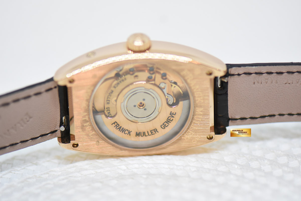 FRANCK MULLER CINTREE CURVEX ROSE GOLD IN LEATHER STRAP MOONPHASE AUTOMATIC 2850SC AT (LNIB)