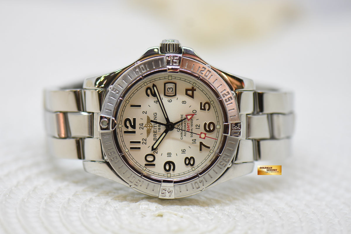 BREITLING COLT GMT DATE 40mm STEEL IN BRACELET AUTOMATIC A32350 (MINT)