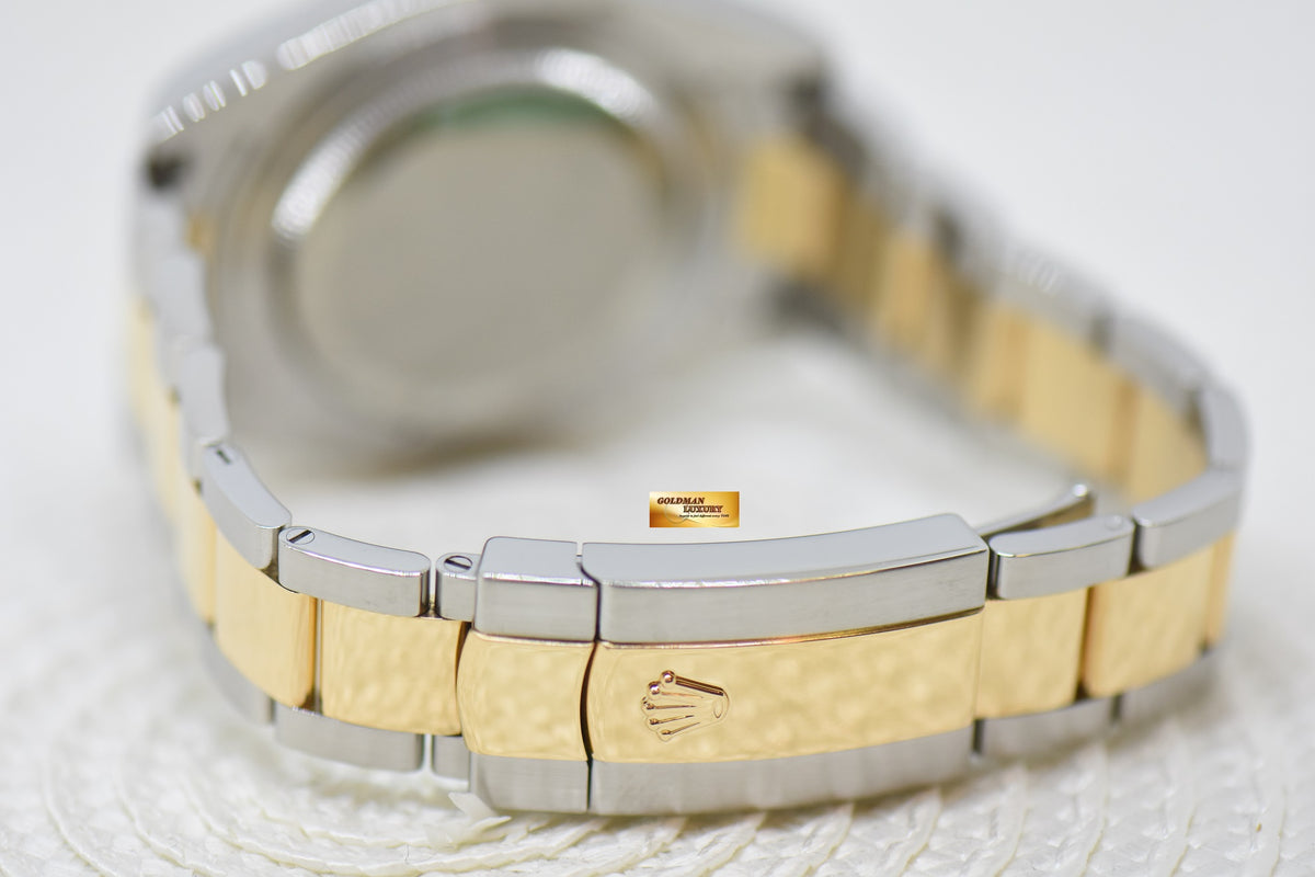 ROLEX OYSTER PERPETUAL DATEJUST II 41mm GOLD / STEEL IN OYSTER BRACELET BLACK ROMAN DIAL 116333 (MINT)