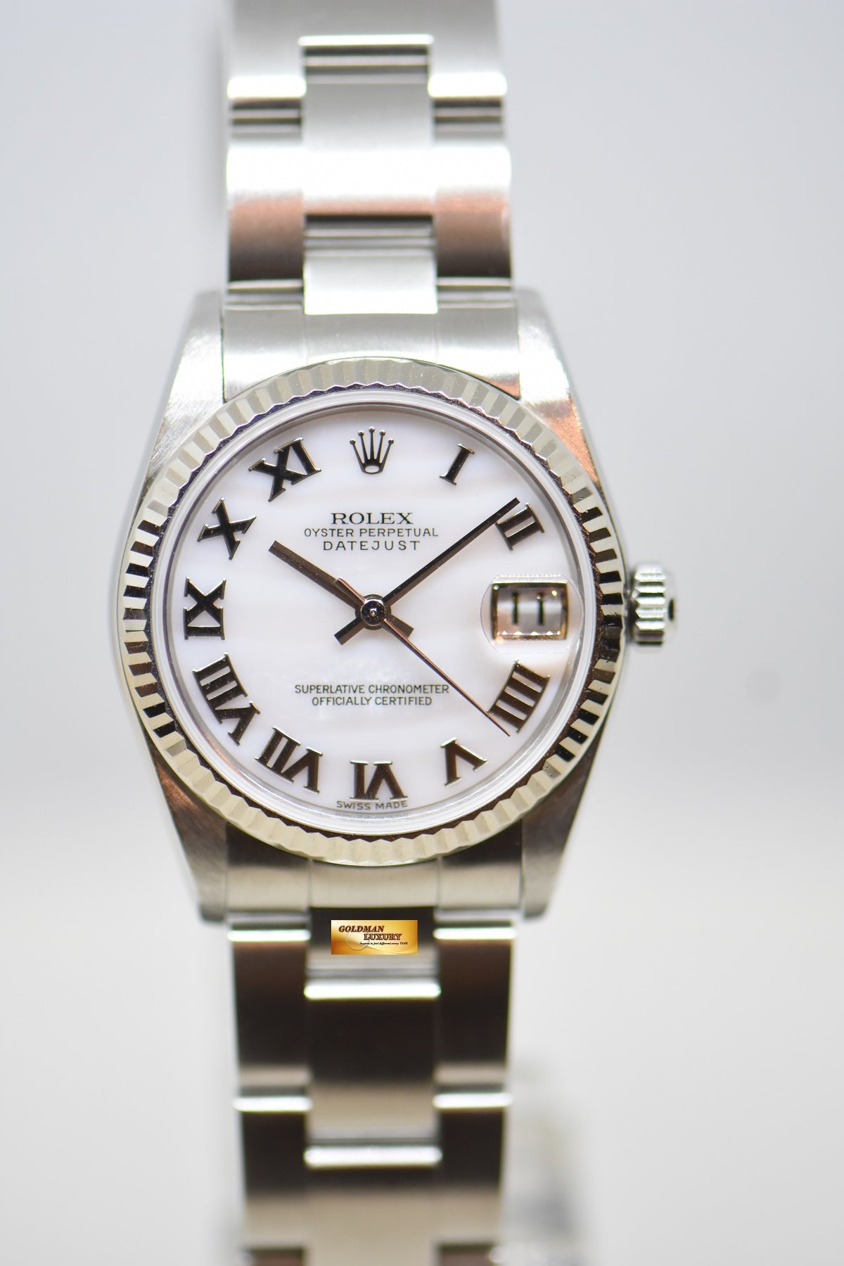 ROLEX OYSTER DATEJUST 31mm STEEL IN OYSTER BRACELET CACHOLONG DIAL 78274 (MINT)