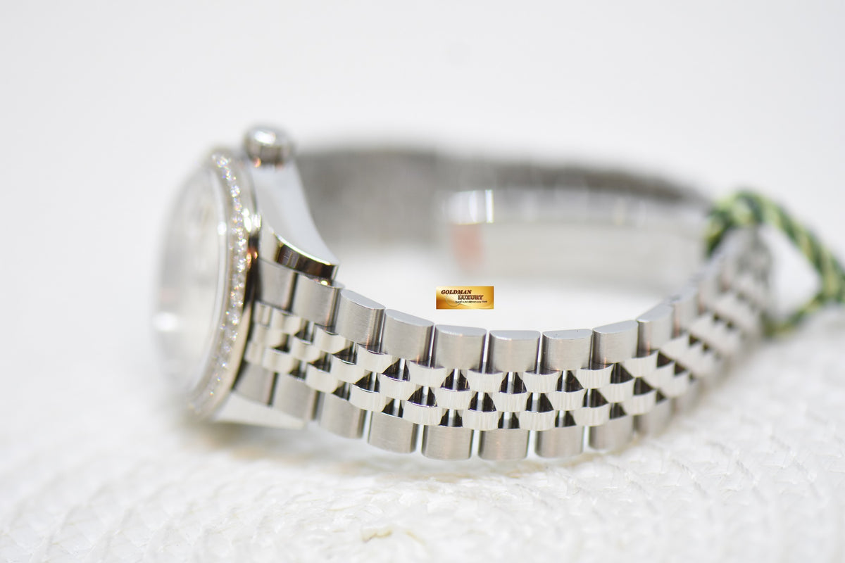 ROLEX OYSTER DATEJUST 28mm ORIGINAL DIAMOND BEZEL STEEL IN JUBILEE BRACELET SILVER ROMAN DIAL 279384RBR (MINT)