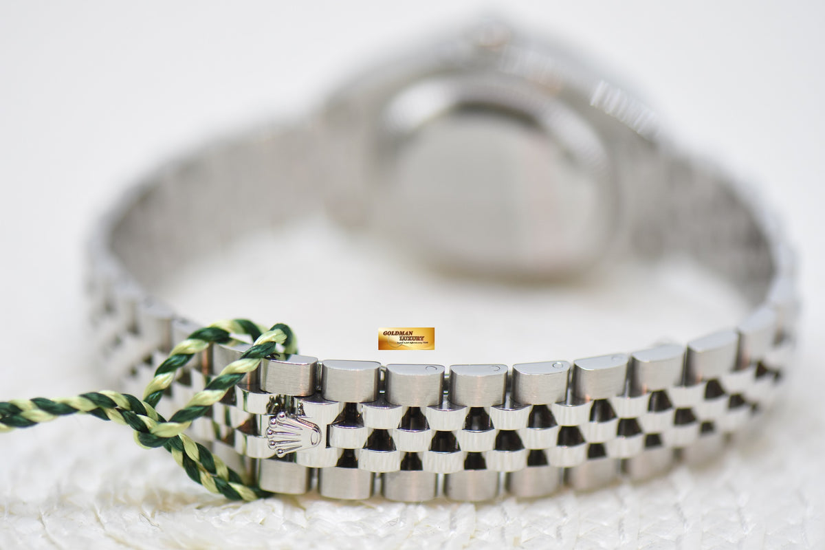 ROLEX OYSTER DATEJUST 28mm ORIGINAL DIAMOND BEZEL STEEL IN JUBILEE BRACELET SILVER ROMAN DIAL 279384RBR (MINT)