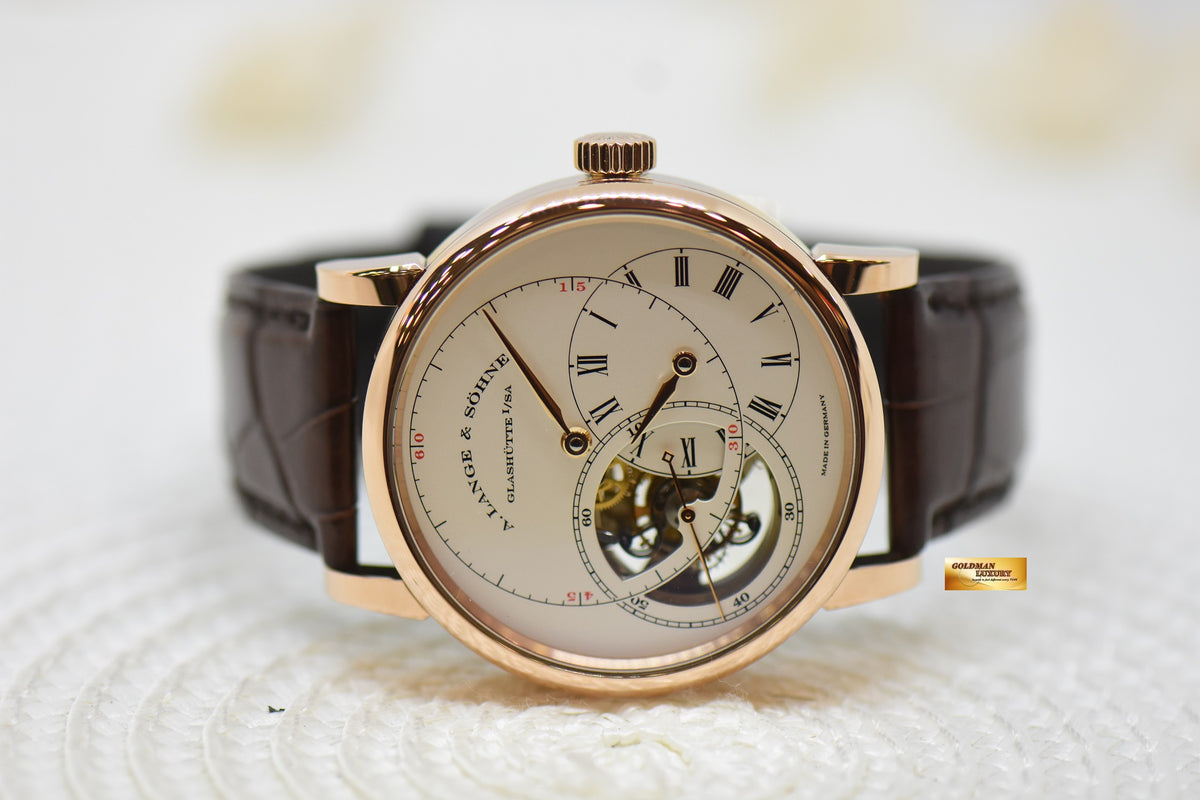 A.LANGE & SOHNE RICHARD LANGE TOURBILLON “POUR Le MERITE ROSE GOLD IN LEATHER STRAP MANUAL WINDING 760.032 (MINT)