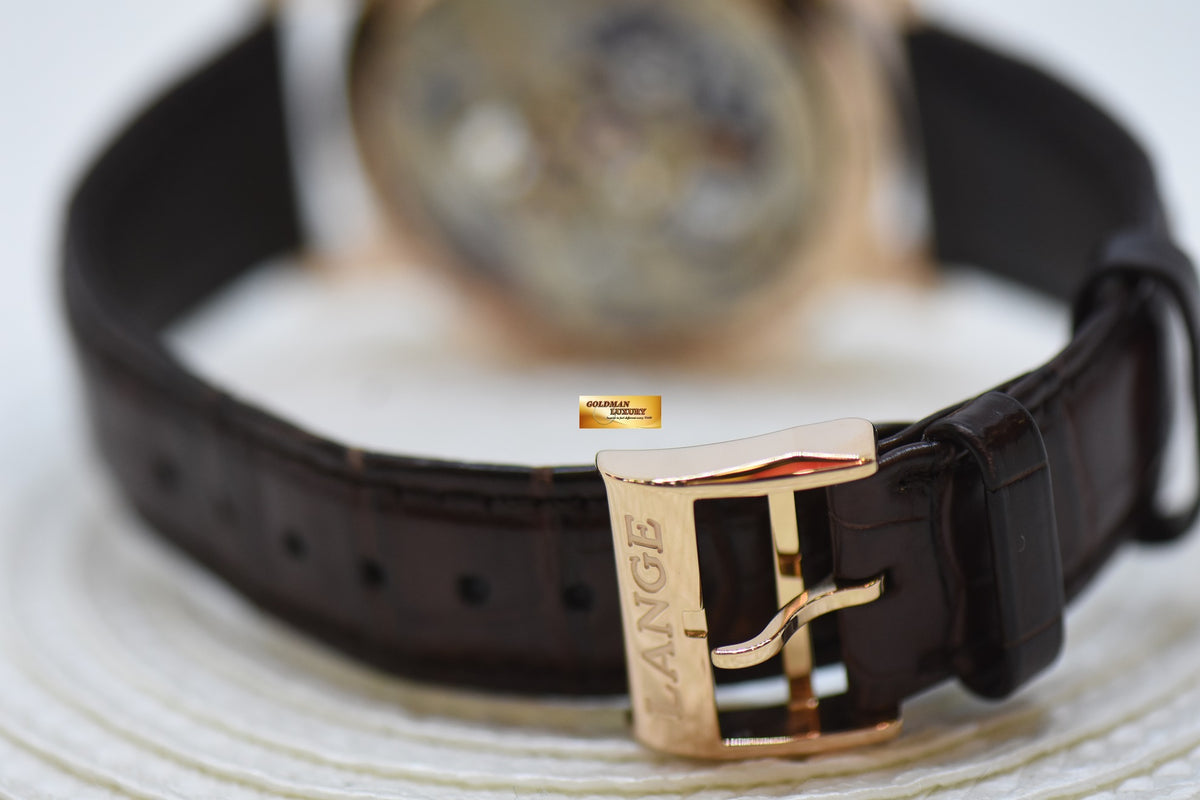 A.LANGE & SOHNE RICHARD LANGE TOURBILLON “POUR Le MERITE ROSE GOLD IN LEATHER STRAP MANUAL WINDING 760.032 (MINT)