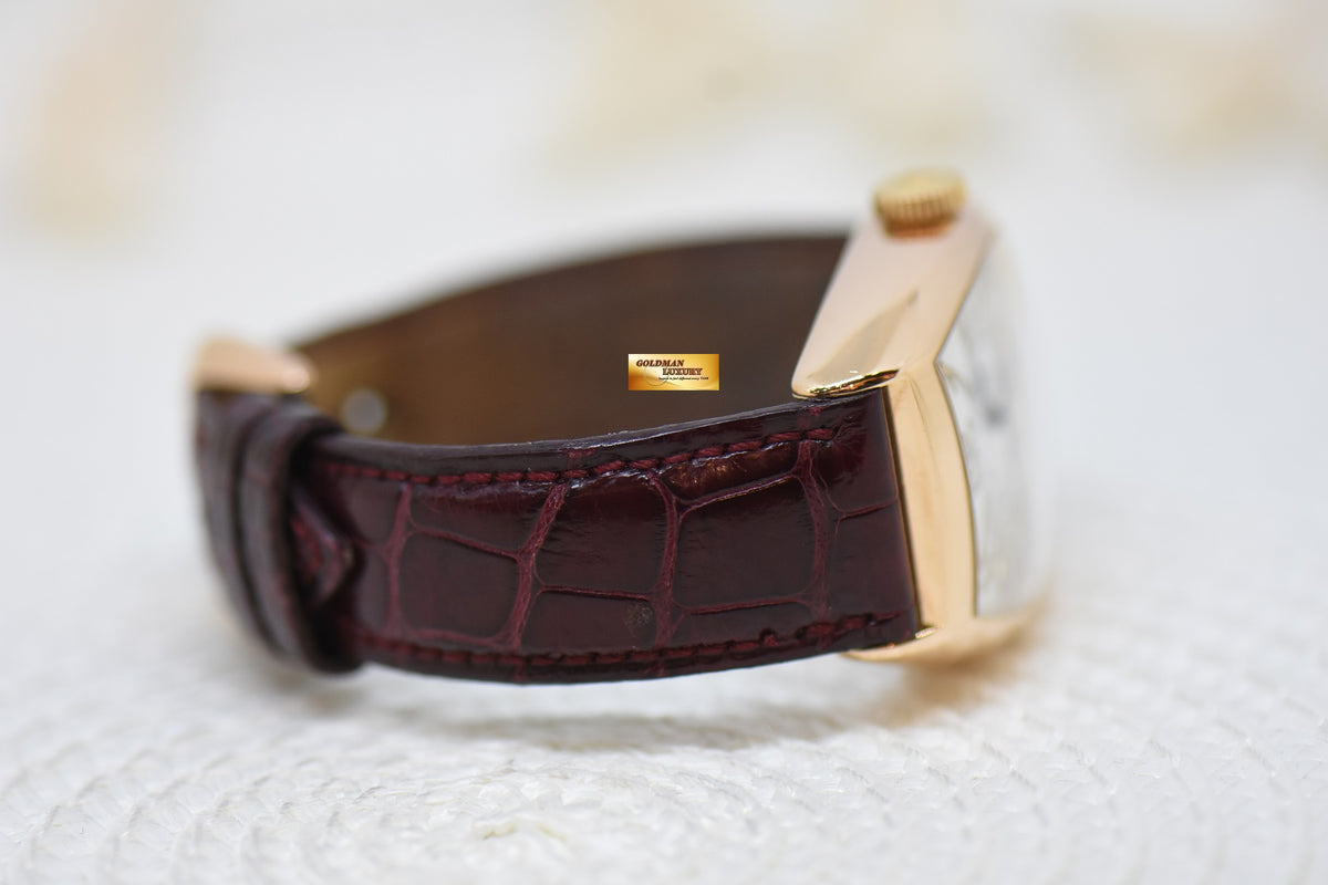 FRANCK MULLER CASABLANCA CURVEX ROSE GOLD IN LEATHER STRAP 5850 SC RELIEF (MINT)