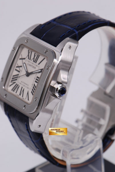 Cartier santos 100 blue sales strap