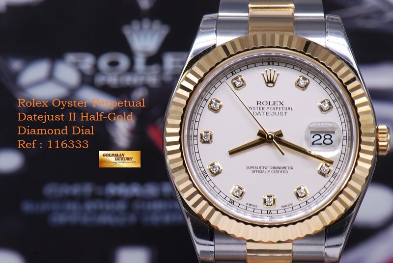 products/GMl1199_-_Rolex_Oyster_Datejust_II_Half-Gold_Diamond_Dial_116333_MINT_-_11.JPG