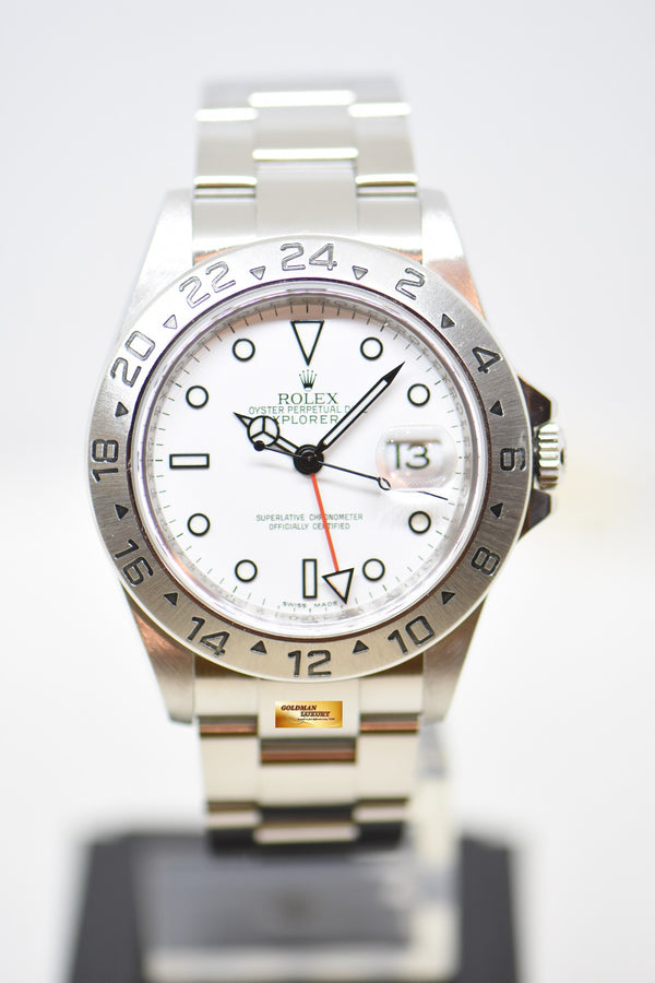 [SOLD] ROLEX OYSTER PERPETUAL EXPLORER II 40mm STEEL WHITE POLAR DIAL CALIBRE 3186 16570 (NO PINHOLE) (MINT)
