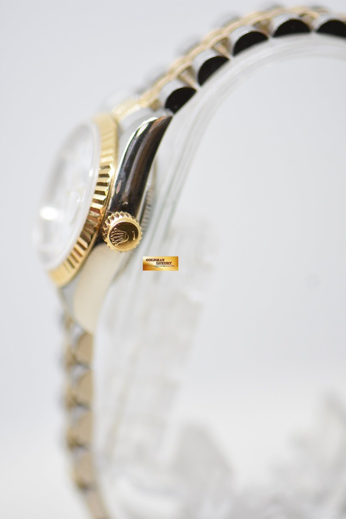 [SOLD] ROLEX OYSTER DATEJUST 26mm HALF-GOLD IN JUBILEE BRACELET WHITE ROMAN DIAMOND DIAL 69173 (MINT)