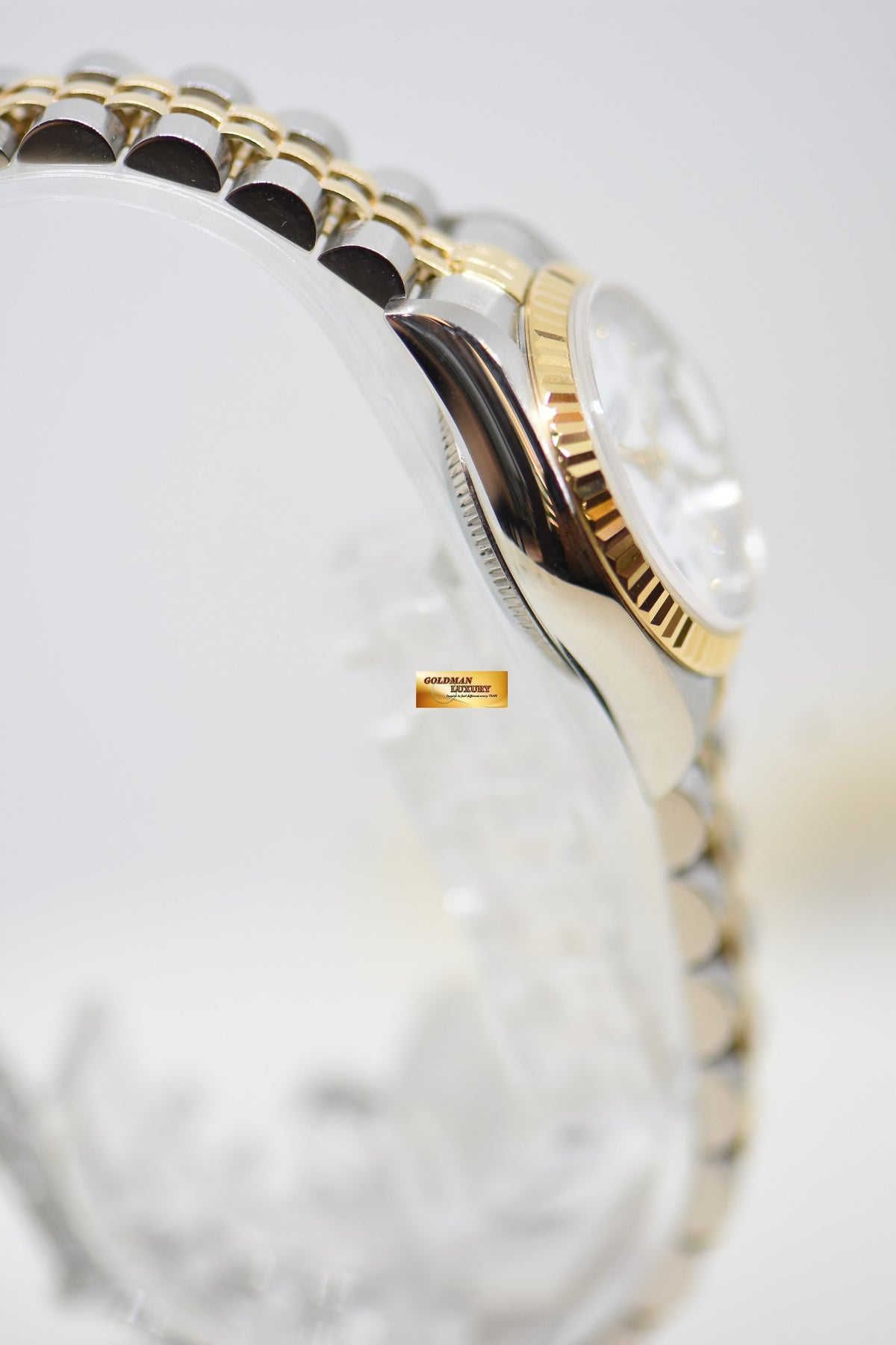 [SOLD] ROLEX OYSTER DATEJUST 26mm HALF-GOLD IN JUBILEE BRACELET WHITE ROMAN DIAMOND DIAL 69173 (MINT)